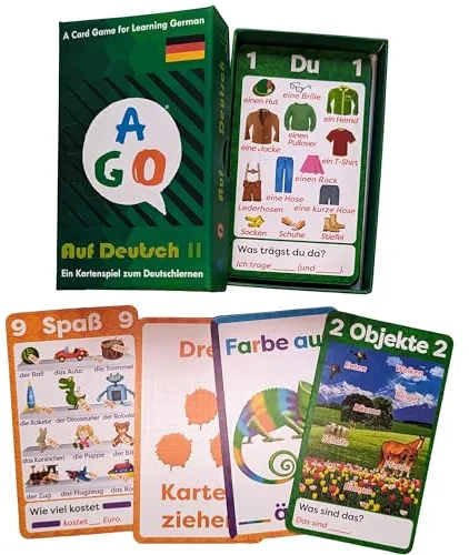 AGO Auf Deutsch 2 Deluxe: Juego de Cartas Interactivo para Aprender Alemán Todas Las Edades!
