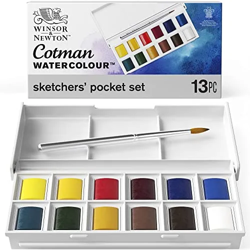 Winsor & Newton Set de acuarelas CotMan, surtido de colores, 1set