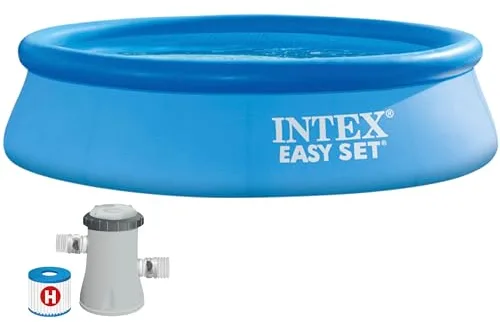 Intex 56007 - Piscina Hinchable, Ø305x76 cm, 3.853 litros, Piscina Redonda, con depuradora Cartucho, 1.250 litros/Hora, Filtro Cartucho Tipo H, para 3 Personas