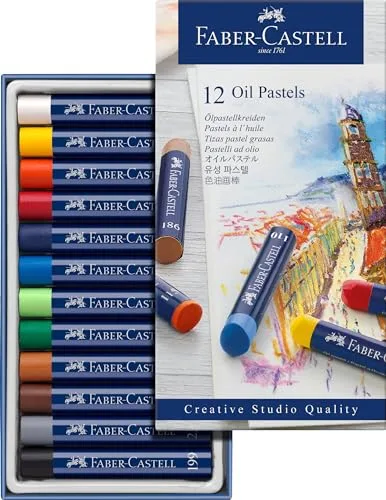 FABER-CASTELL 127012 - Pasteles al óleo permanentes STUDIO QUALITY, estuche de 12 unidades