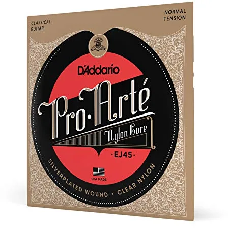 D'Addario Cuerdas Guitarra Española - EJ45 Pro-Arte, cuerdas de nailon para guitarra clásica, tensión normal