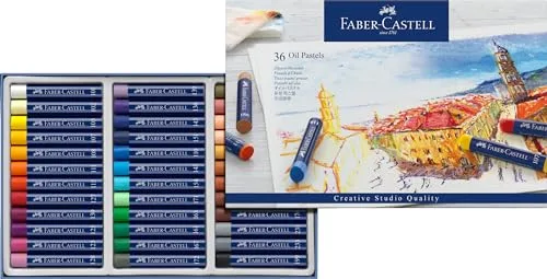 FABER-CASTELL 127036 - Pasteles al óleo permanentes Studio Quality, estuche de 36 unidades