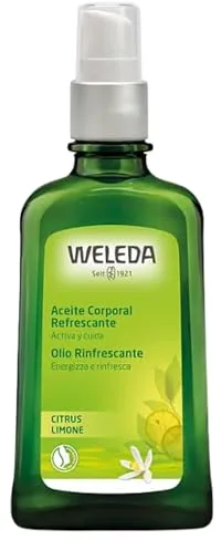 Weleda – Aceite Corporal Refrescante de Citrus, Combate la Sequedad, Refresca y Energiza la Piel, con Aceite de Almendra y Cáscara de Limón, 100% Natural, Vegano – 100 ml