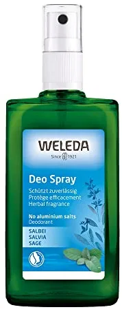 Weleda - Desodorante Spray Salvia, Neutraliza los Olores Corporales Desagradables, 100% Natural, Sin Sales de Aluminio, con Aroma Herbal y Fragancia de Larga Duración, Vegano - 100 ml