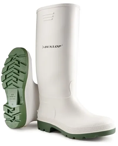 DUNLOP Pricemastor – Botas de agua unisex de PVC y caucho – Impermeables con puntera blanda, resistentes a productos químicos, altas y cómodas – Negras – Tallas 35–48
