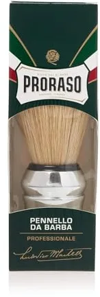 Proraso Brocha afeitar, brocha profesional de cerdas naturales para cuidado barba, para usar durante el afeitado con una espuma afeitar hombre