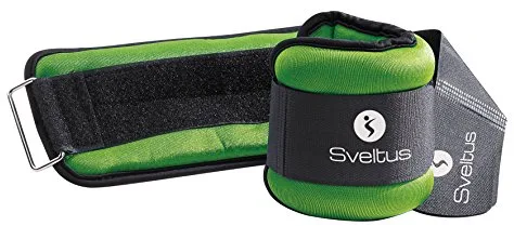 Pulseras pesadas Sveltus 0942_1 kg, licra de 1 kg (el par, 1 kg x 2), color verde