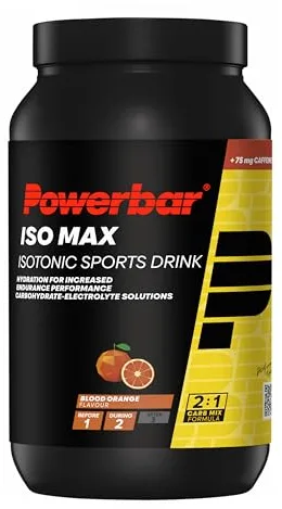 Powerbar Isomax Blood Orange 1200g - Bebida Deportiva Isotónica - 5 Electrolitos + C2MAX + 75mg Cafeína
