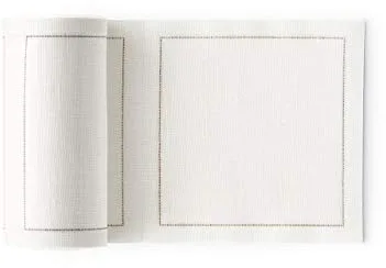 MY DRAP – Rollo de 50 servilletas de tela | Servilletas de Cóctel | 50% Lino - 50% Algodón | Reutilizables | 11 x 11 cm | Color Crudo | Formato Rollo, en Unidades Precortadas