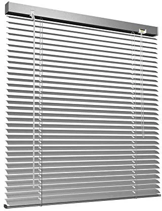 Victoria M. Persiana de Aluminio, Veneciana Fijación sin Taladrar, Incluye Clips de Sujeción Klemmfix, 40 x 130 cm, Plata