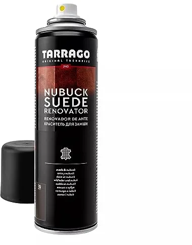 Tarrago Nubuck Suede Renovator 250 ml | Spray Impermeabilizante | Renovador para Zapatos, Bolsos, Textil, Ante y Nubuck | Waterproof - Agua y Lluvia (39) Marrón Medio)