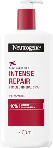 Neutrogena Fórmula Noruega Loción Corporal CICA Reparación intensa para piel seca (400 ml), crema hidratante corporal reparadora con centella asiática