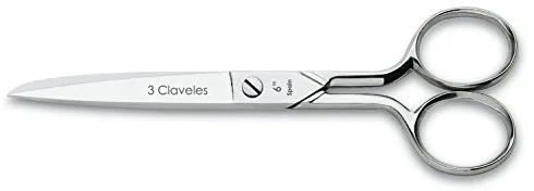 3 Claveles - Tijera Costura Various Usos, Niquelada, 15 cm (6")