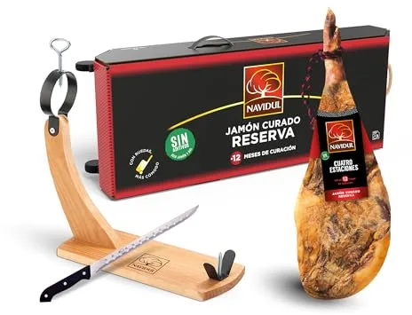 Navidul - Jamón Reserva Cuatro Estaciones + Jamonero + Cuchillo (7,2-8,2Kg)
