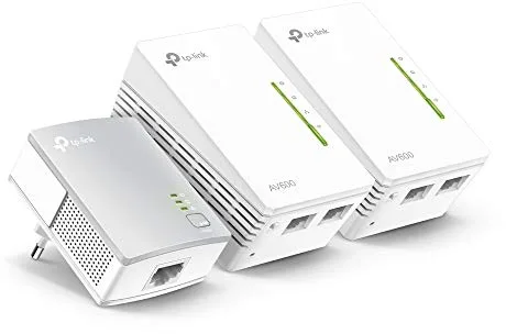 TP-Link TL-WPA4220T Kit - Extensor Universal de Cobertura Wi-Fi AV600+AC300, 5 Puertos, Cable Ethernet (3-Pack)