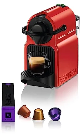 Nespresso Krups Inissia XN1005 - Cafetera monodosis de cápsulas Nespresso, 19 bares, apagado automático, color rojo