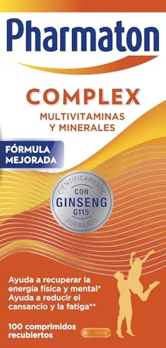 Pharmaton Complex - Multivitamínico con Ginseng G115-100 Comprimidos - Energía Física y Mental - Vitaminas para el cansancio