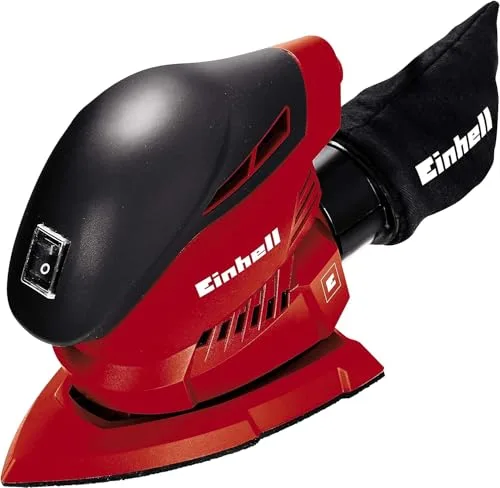 Einhell Multilijadora, 24.000 1/min de velocidad de oscilación, agarre suave, bolsa de filtro, extracción de polvo, incluye 1 pieza de papel de lija, Multicolor