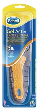 Scholl Plantillas Gel Activ Profesional para mujer, para calzado trabajo, absorción de impactos y amortiguación, talla 35.5 - 40.5, 1 par (2 plantillas)