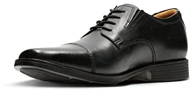 Clarks Tilden Cap, Zapatos para Hombre, Negro Black Leather, 44 EU
