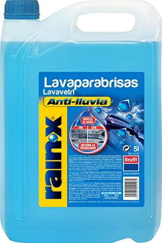 Rain-X Limpiaparabrisas Coche Concentrado con Tecnología Hidrofóbica Antilluvia – Visibilidad Superior y Protección hasta -5ºC - Fórmula Repelente de Agua – No deja Manchas - 5L