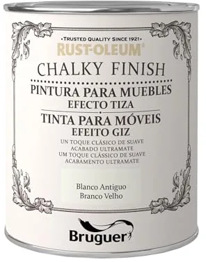 Rust-Oleum Bruguer Chalky Finish pintura para muebles Blanco Antiguo 750ml