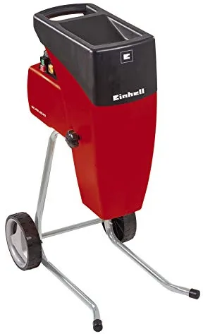 Einhell Biotrituradora eléctrica silenciosa, potencia de 2000 W, 230 V, 93 dB, Color Rojo y Negro