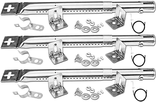 GFTIME 42204 30,5cm a 44,5 cm Universal Quemador Barbacoa de Gas Piezas de Repuesto para FirePlus, Fire Mountain, Char-Broil,Tubo Quemador Barbacoar para Cosmo Y Otros Parrilla Barbacoa(3 Piezas)