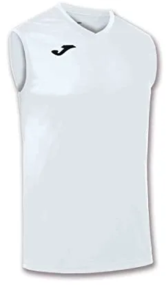 Joma - Camiseta Deportiva Sin Manga Hombre - Ligera y Transpirable Ideal para Todo Tipo de Deporte, Combi, Blanco, M