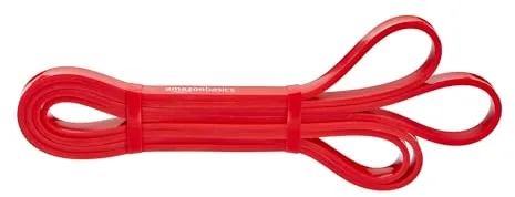 Amazon Basics Banda elástica de resistencia y dominadas, 4,5 a 15,8 kg (1,3 cm de ancho) Rojo