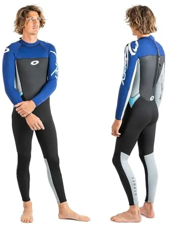 Osprey Traje de Neopreno para Hombre de Longitud Completa de 3 mm, para Verano, Surf, Buceo, Origen, Azul Marino, L Alto