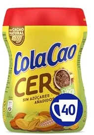 ColaCao, Cacao Soluble Natural con 0% Azúcares Añadidos con Fibra - 300g