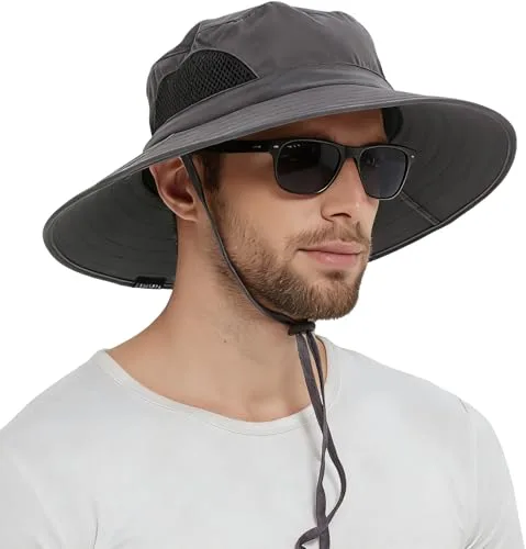 EINSKEY Sombrero Hombre Mujer Verano ala Ancha Protección UV Gorro Pescador Bucket Hat para Safari, Senderismo, Playa, Ciclismo, Montañismo