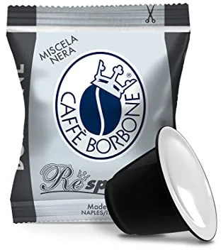 Caffè Borbone Respresso, Mezcla de Café Negra - 100 Cápsulas - Compatibles con Máquinas de Café Nespresso para uso doméstico