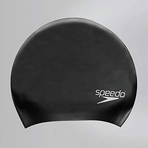 Speedo Unisex Gorro de natación para pelo largo | Gorro para nadar | Sin tirones | Fácil de poner Black One Size