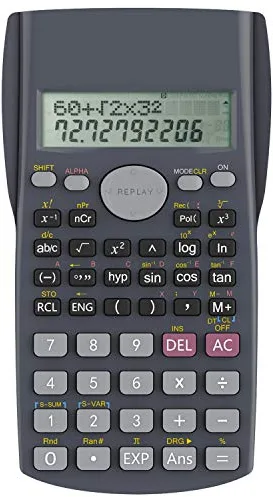 Helect H-1002- Calculadora Científica, 2 Líneas Muestran, Gris