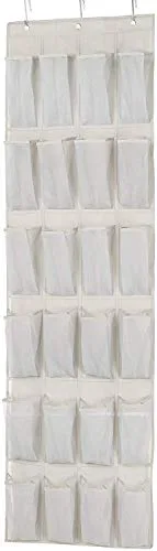 Amazon Basics Organizador de Zapatos de tamaño Mediano para 24 Zapatos, para Colgar sobre Puertas, 48 x 170.7 cm, Gris
