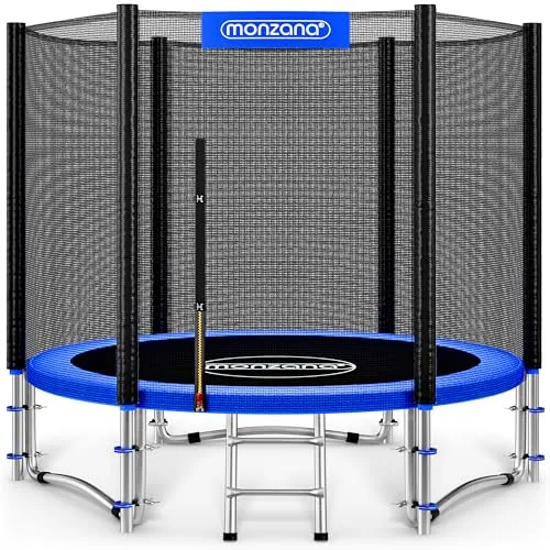 MONZANA® Trampolín de 244cm Certificado TÜV Rheinland GS Cama Elástica para Jardín Exterior Juego Completo Escalera Red de Seguridad Deporte