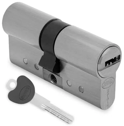 Amig - Cilindro de seguridad - Cerradura para puertas de Madera - Antiganzúa y Antibumping - Bombín Antiextracción y Antirotura - Incluye 5 llaves - Plateado mate - Medidas: 70 (35-35) mm