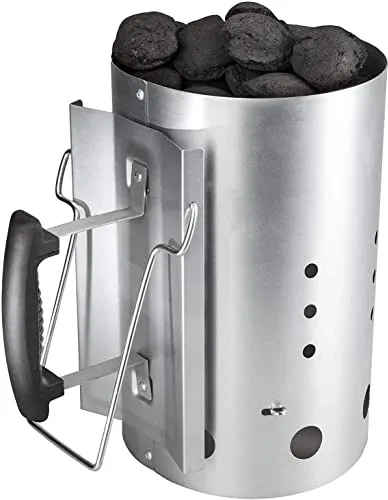 GFTIME Arrancador de Chimenea con Mango Termoplástico para Weber 7416, Arrancador Rápido para Asar a la Parrilla, Columna de Quemado de Encendedor de Carbón 30cm H & 19CM DIA, para Weber Accesorios
