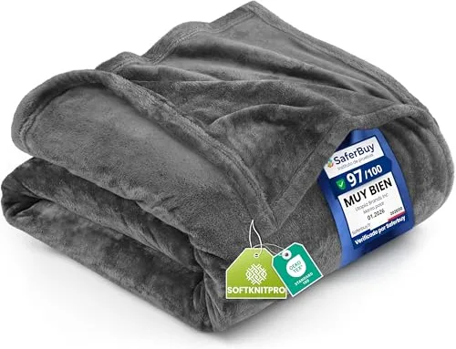 Utopia Bedding Manta Polar. Manta Ligera para La Cama, El Sofá O El Sillón. Adecuada para Todas Las Estaciones [152x127 cm, Gris]