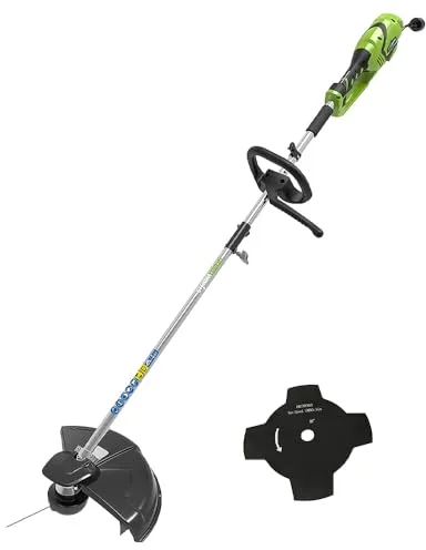 Greenworks Tools Cortabordes Eléctrico y Desbrozadora 230V 1200W 40cm Ancho Corte, 2mm Hilo/Cuchilla, Mango Adicional ajustable, Color Verde, Negro, Gris, GST1246