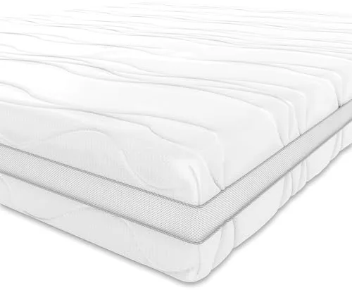 Amazon Basics Colchón de espuma viscoelástica con 7 zonas diferenciadas, Firmeza media (H3), 160 x 200 x 20 cm, Blanco