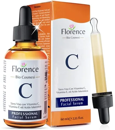 Suero Facial Orgánico Vitamina C y Ácido Hialurónico Puro – Remueve Cicatrices de Acné, Manchas de Piel - Efecto Anti Edad - Sérum BIO - Antiarrugas Illuminante Natural Para Rostro y Cuello - 60ml