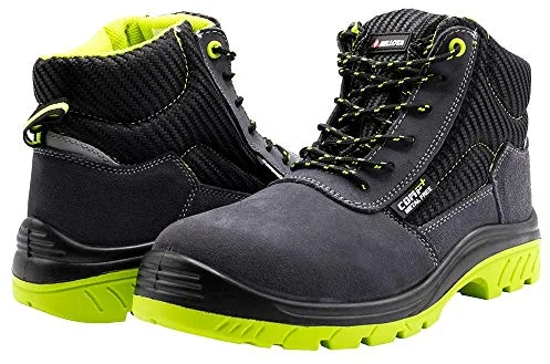 Bellota 7230943S1P - Bota de Seguridad de Hombre y Mujer (Talla 43) de Piel Serraje Transpirable, Ligera y Resistente a Golpes y Rozaduras