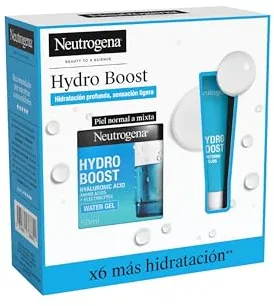 Neutrogena Rutina Hydro Boost, Gel de Agua Hidratante Facial (50 ml) y Contorno de Ojos (15 ml), set de regalo para 24 h de hidratación intensa, con Ácido Hialurónico