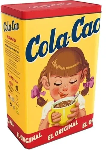 ColaCao, Original, Cacao Soluble Natural sin Aditivos - Lata Edición Vintage edition tin - 1,4kg (Packaging may vary)