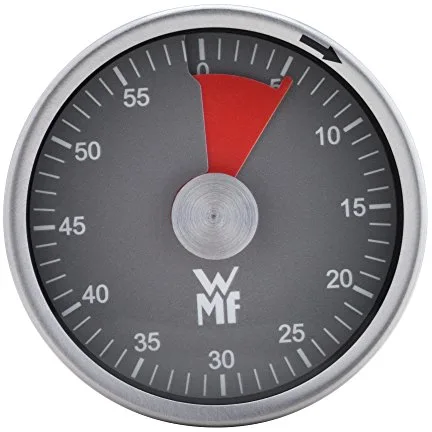 WMF Temporizador magnético de Acero Inoxidable Cromargan con 60 Minutos, Tiempo restante, Alarma acústica