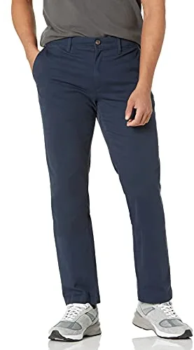 Amazon Essentials Pantalones chinos de pitillo, elásticos, informales Hombre, Azul Marino Oscuro, 34W / 32L