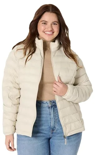 Amazon Essentials Lightweight Water-resistant Packable Puffer Jacket, Abrigo Mujer, Beige (pumice), Medium